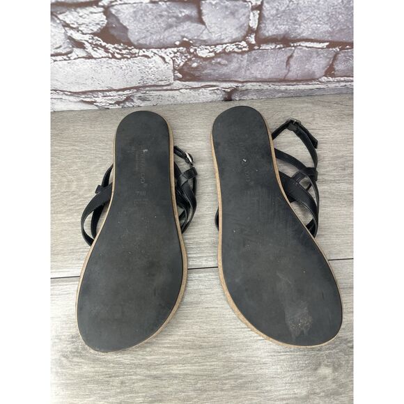 Bernardo Black Leather Gladiator Strappy Thong Sandals Women Sz 7.5M US/38EU - Picture 9 of 16